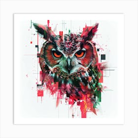 Abstract Owl Canvas Print 1 Art Print