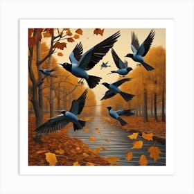 Birds In Flight 4 Art Print