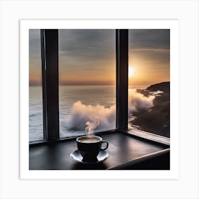 Coffee On A Window Sill Art Print