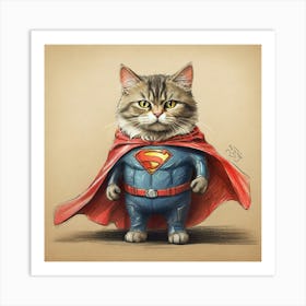 Superman Cat 10 Art Print