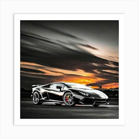 Sunset Lamborghini 13 Art Print