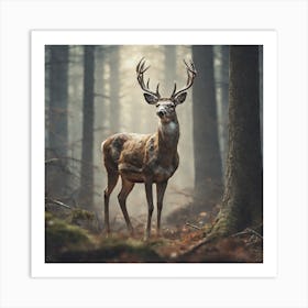 Deer In The Forest 202 Art Print