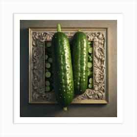 Cucumbers In A Frame 25 Art Print