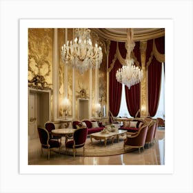 A Grand Ornate Interior Setting Evoking The Luxury Of A Bygone Era Art Print