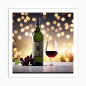 Red Wine And Grapes 1 Art Print