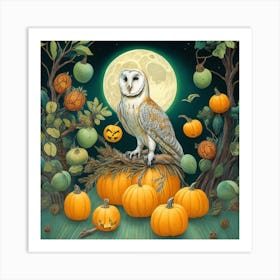 Halloween Owl Art Print