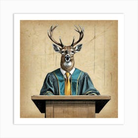 Deer In A Suit 6 Art Print