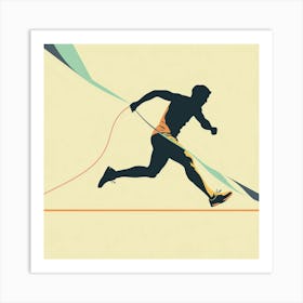 Runner Running With A Rope Art Print