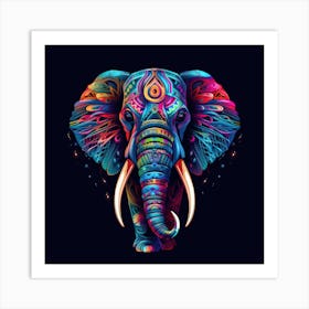 Elephant Psychedelic Art Print