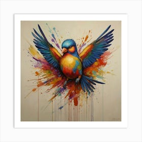 Default The Artwork Depicts A Vibrant Array Of Birds Their Col 0 Art Print