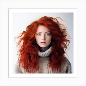 Beautiful Young Woman With Red Hair Art Print