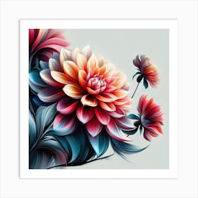 Dahlia flower Art Print