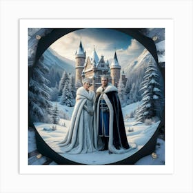 King and Queen Snow Castle Art Print