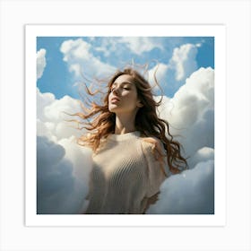 Firefly Dreamy Girl Floating Among Ethereal Clouds 19519 (2) Art Print