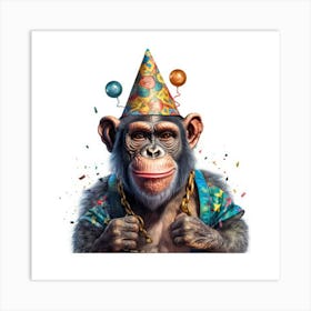 Chimpanzee Party Art Print