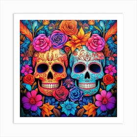 Day Of The Dead Skulls 24 Art Print