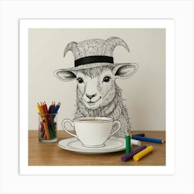 Sheep In A Hat Art Print