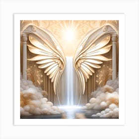 Angel Wings And Waterfall Art Print