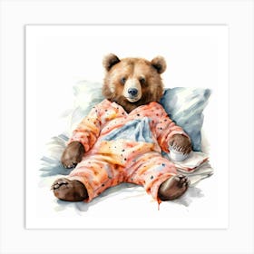 Bear In Pajamas 1 Art Print