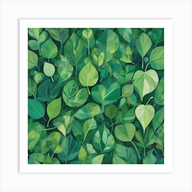 Green Leaves 7 Art Print