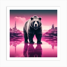 Bear and landscape Art Print