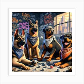 Rottweiler Dogs Art Print