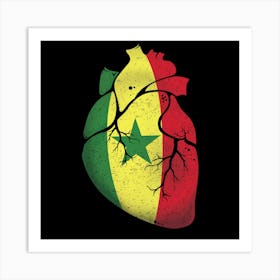 Senegal Heart Flag Art Print