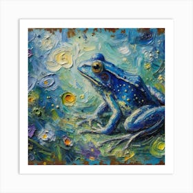 Blue frog 1 Art Print