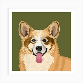 Corgi Dog Portrait Art Print