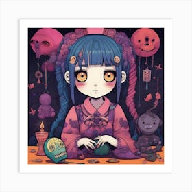 Asian Anime Girl Art Print