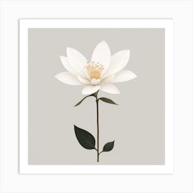 Simple White Flower Art Print