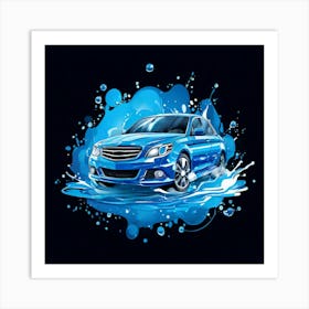 Logo Vector Car Wash Clean Soap Bubbles Water Splash Detailing Automotive Foam Service (15) Art Print