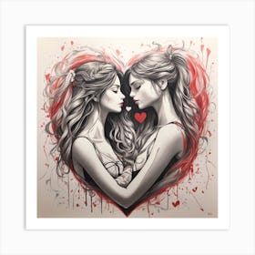 Two Women In Love Art Print