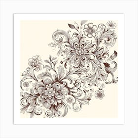 Ornate Floral Design 14 Art Print