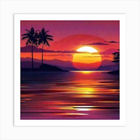 Sunset Painting 12 Art Print