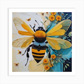 Bee Painting Colors Art Print