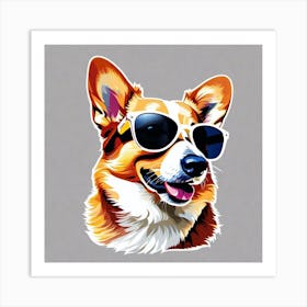 Corgi In Sunglasses 6 Art Print