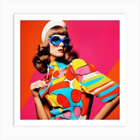 Woman In A Colorful Dress Art Print