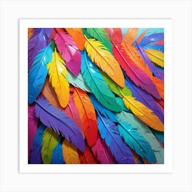 Colorful Feathers 2 Art Print