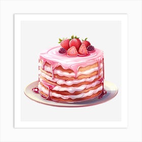 Pink Cake Art Print