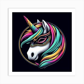 Unicorn Head Illustration Art Print
