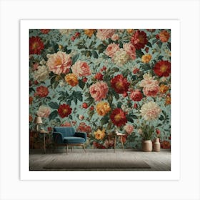 Floral Wallpaper 1 Art Print