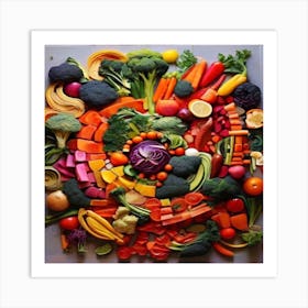 Rainbow Of Vegetables Art Print