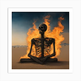 Skeleton In The Desert 2 Art Print