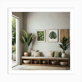 Living Room With Plants Art Print