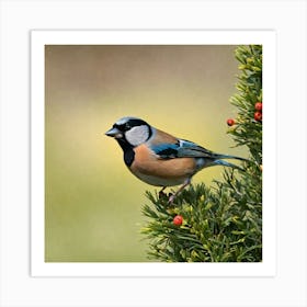 Tit on branch 10 Art Print