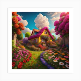 Fairy House In The Garden Art Print