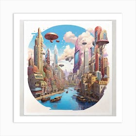 Futuristic City Print Art Print