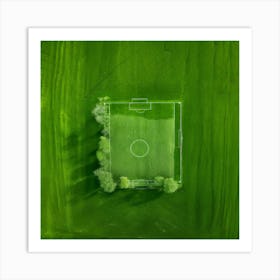 Aerial View Of A Soccer Field Art Print