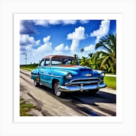 Classic Car On The Road 12 Art Print